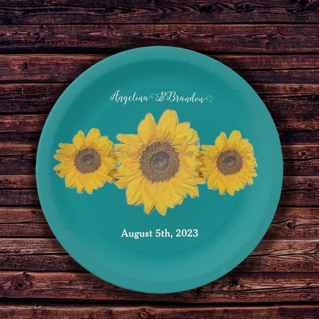 sunflower trio no3 for weddings paper plates (Creator Uploaded)