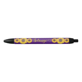 Sunflower trio no 2 -personalized black ink pen