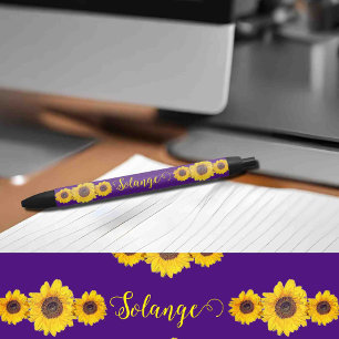 Sunflower trio no 2 -personalized black ink pen