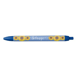 Sunflower trio no 4 -personalized black ink pen