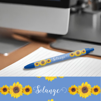 Sunflower Trio No 4 -personalized Black Ink Pen by almawad at Zazzle