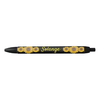 Sunflower trio -personalized black ink pen