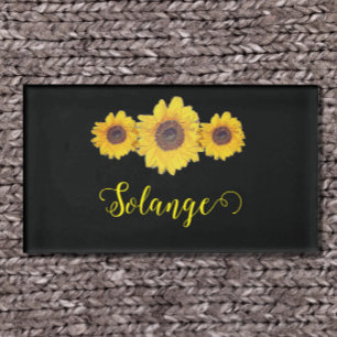 Sunflower trio -personalized name tag