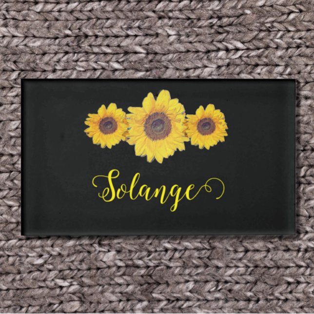 Sunflower trio -personalized  name tag (Creator Uploaded)