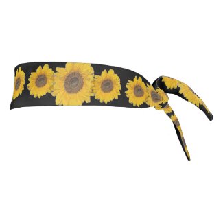 Sunflower trio -personalized  tie headband