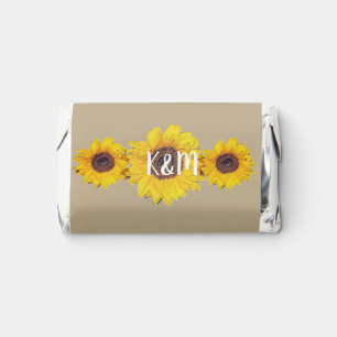 Sunflower trio - personalized wedding hershey's miniatures