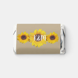Sunflower trio - personalized wedding hershey's miniatures