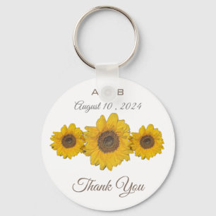 Sunflower trio - wedding favors keychain