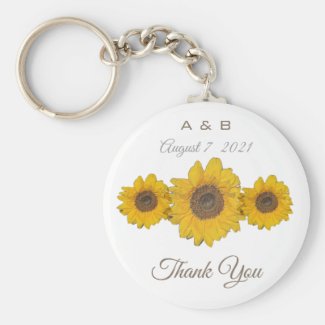 Sunflower trio - wedding favors keychain