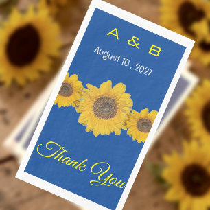 Sunflower trio - wedding favors paper guest towels