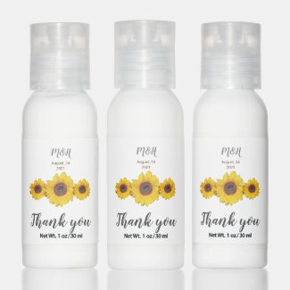 sunflower trio  -  wedding Thank you  Hand Lotion