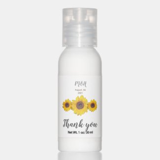 sunflower trio  -  wedding Thank you  Hand Lotion