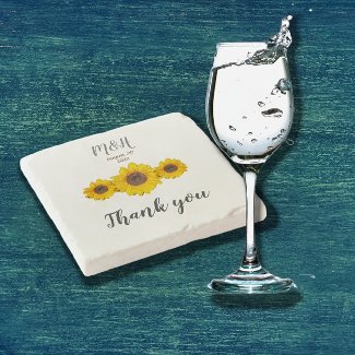 sunflower trio  -  wedding Thank you  
