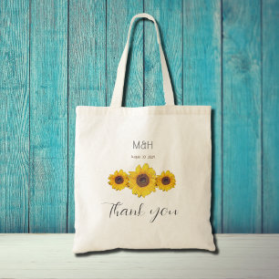 sunflower trio - wedding Thank you Tote Bag