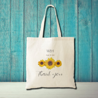 sunflower trio - wedding Thank you Tote Bag