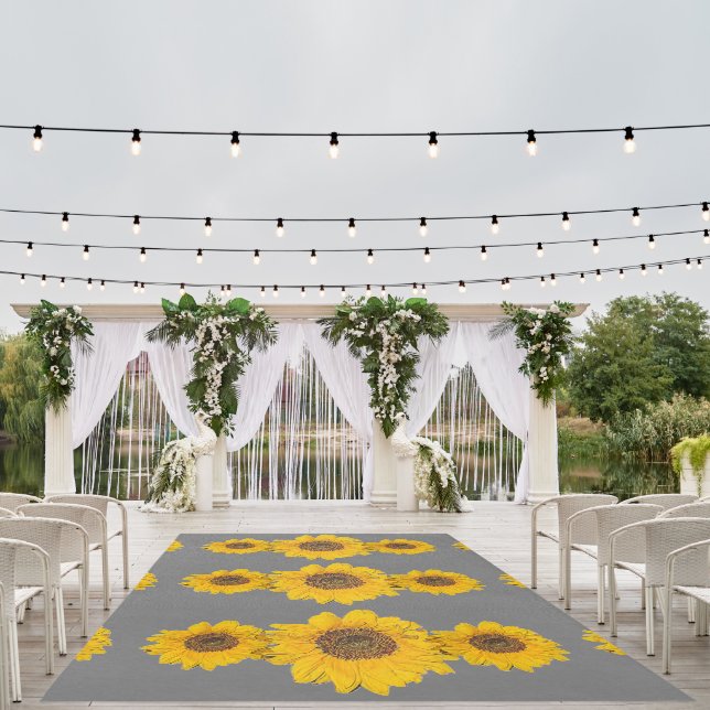 sunflower trios in light gray -large  outdoor rug (Insitu (Wedding 1))