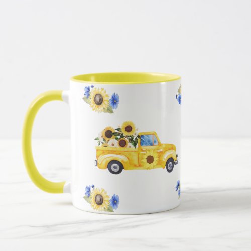 Sunflower Truck Mug