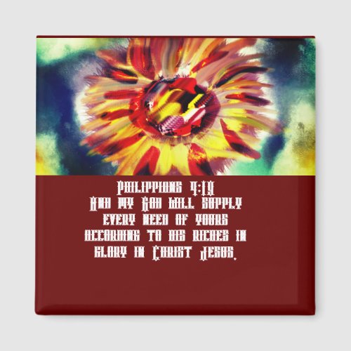 Sunflower trust in god time magnet