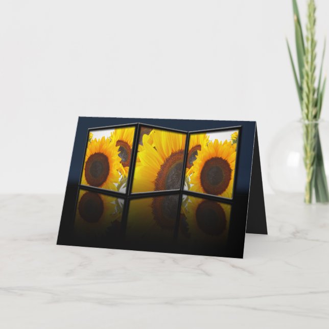 Sunflower Tryptych Card (Front)