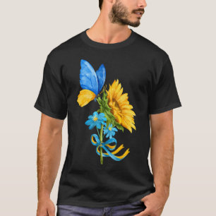 Sunflower Ukraine Flag Butterfly Shirt Ukrainian