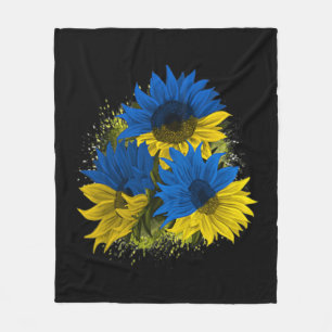 Sunflower Ukraine I Stand With Ukraine Peace Flag Fleece Blanket