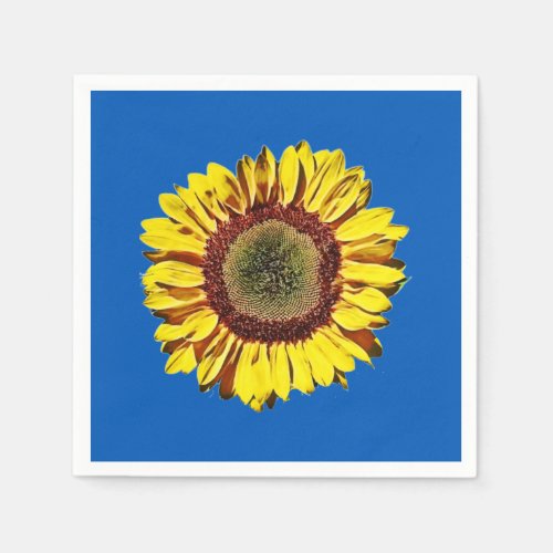 Sunflower Ukraine National Symbol Blue Background Napkins