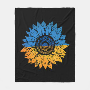 Sunflower Ukraine Ukrainian Flag Stand With Ukrain Fleece Blanket