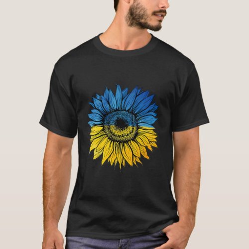 Sunflower Ukraine Ukrainian Flag Stand With Ukrain T_Shirt