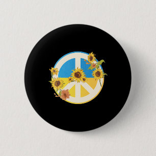Sunflower Ukrainian Flag I Stand With Ukraine Ukra Button