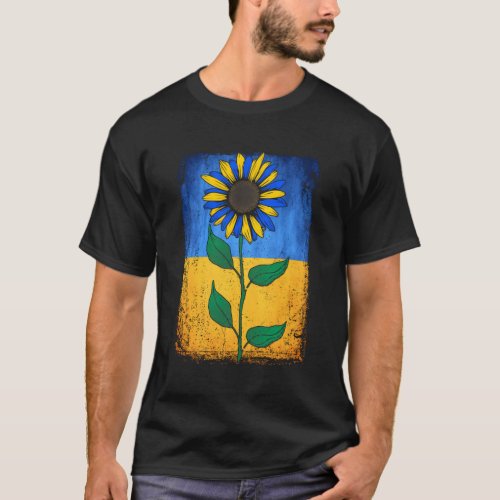 Sunflower Ukrainian Flag Stand With Ukraine T_Shirt