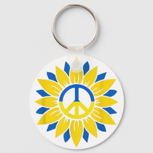 Sunflower Ukrainian Flag Ukraine Flag Pride Peace Keychain