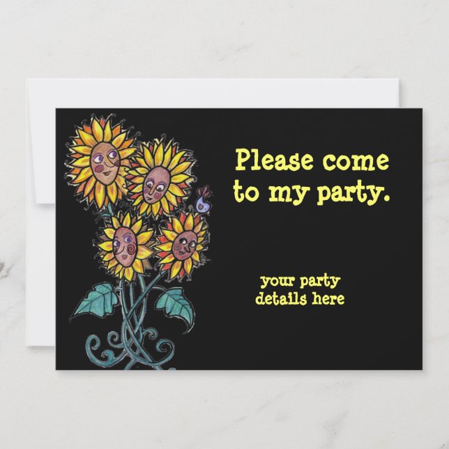 Sunflower Ukrainian Folk Art. Invitation (Front)