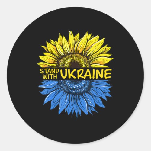 Sunflower Ukrainian I Stand With Ukraine Love Ukra Classic Round Sticker
