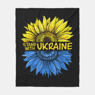 Sunflower Ukrainian I Stand With Ukraine Love Ukra Fleece Blanket