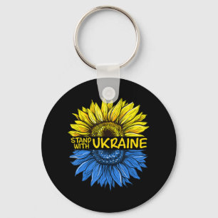 Sunflower Ukrainian I Stand With Ukraine Love Ukra Keychain
