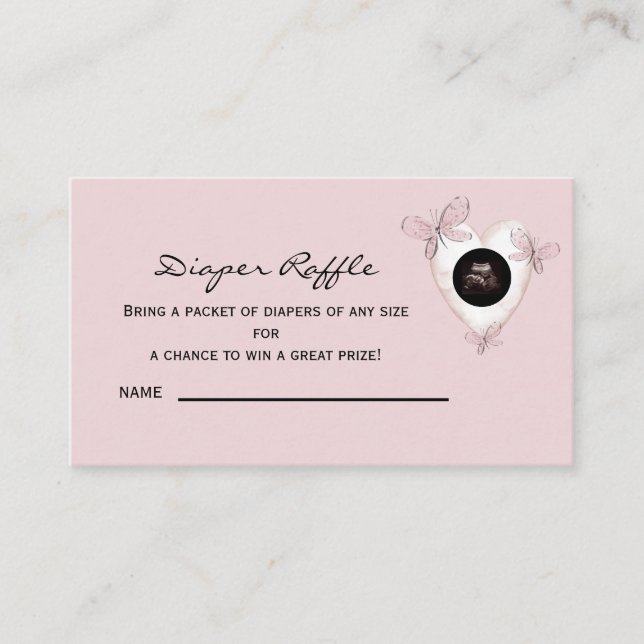 Sunflower Ultrasound Dusty Rose Diaper Raffle  Enclosure Card (Front)