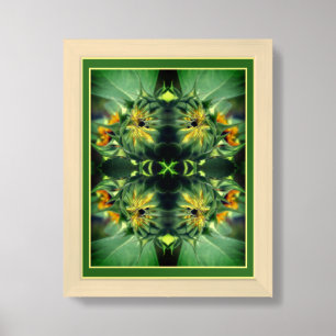 Sunflower Unfolding Floral Nature Art Framed Art