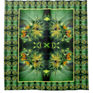 Sunflower Unfolding Nature Art Pattern Shower Curtain