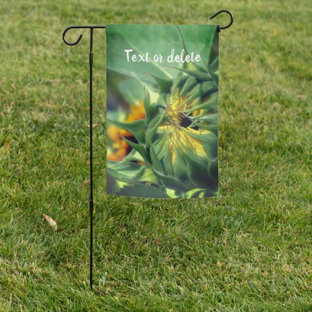 Sunflower Unfolding Personalized Garden Flag (In SItu)