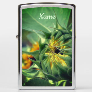 Sunflower Unfolding Personalized Zippo Lighter