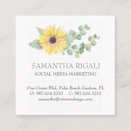 Sunflower Unique Business Card Designs