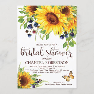 Sunflower V3 Bridal Shower Invitation