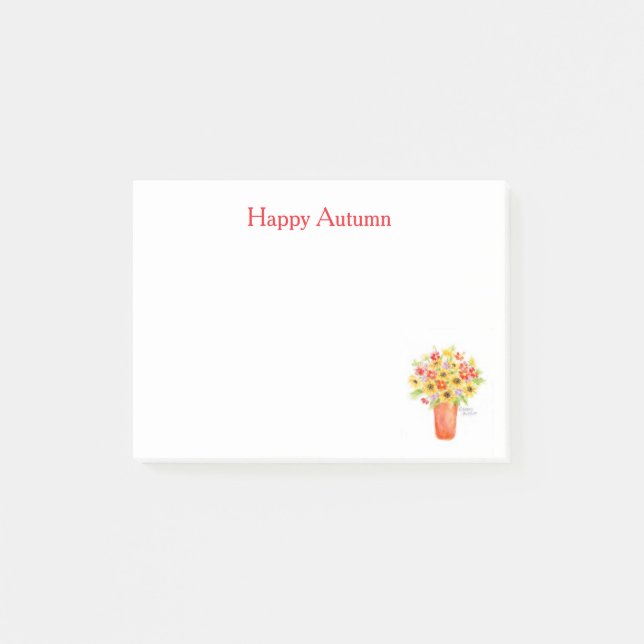 Sunflower Vase Happy Autumn Post-it Notes (Front)
