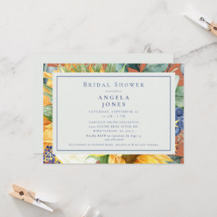 Sunflower Vibrance Horizontal Bridal Shower  Invitation