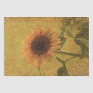 Sunflower Vintage Antique Yellow Green Texture Tissue Paper
