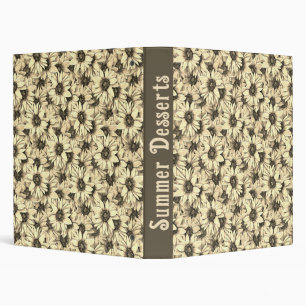 Sunflower Vintage Charm Sepia Tone Binder