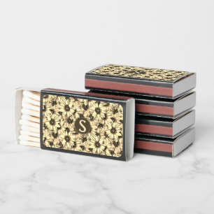 Sunflower Vintage Charm Sepia Tone Matchboxes