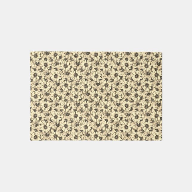 Sunflower Vintage Charm Sepia Tone Rug (Front)