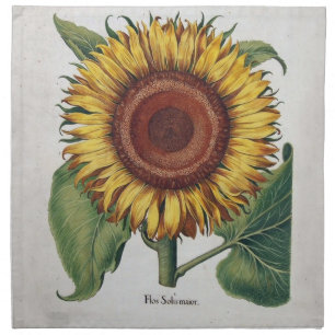 Sunflower Vintage Damask Flower Art Napkin