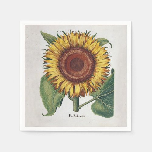 Sunflower Vintage Damask Flower Pattern Art Napkins